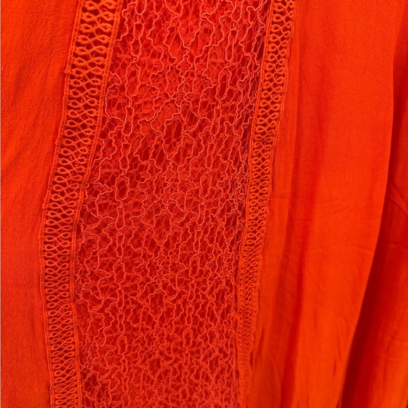 Free People sweet talkin red orange lace Jumpsuit size small - Picture 3 of 8